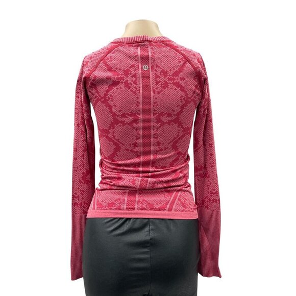 Lululemon Swiftly Tech Shirt Heathered Cranberry Long Sleeve Top Thumb Womens 4 - Picture 4 of 12